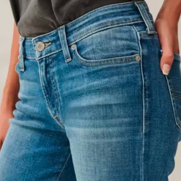 Lucky Brand Denim - LUCKY BRAND MID-RISE DISTRESSED STRAIGHT LEG JEANS